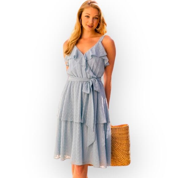 Gal Meets Glam Helena Dress In Sea Breeze Blue Color Size 16 - Picture 13 of 13